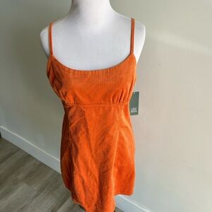 Wild Fable Fitted Orange Corduroy Dress